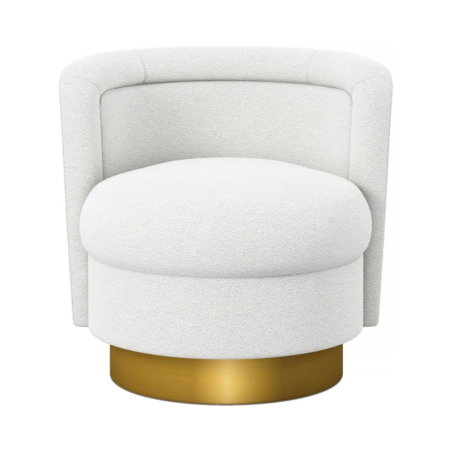 Aspen Swivel Chair, White Boucle