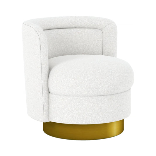 Aspen Swivel Chair, White Boucle