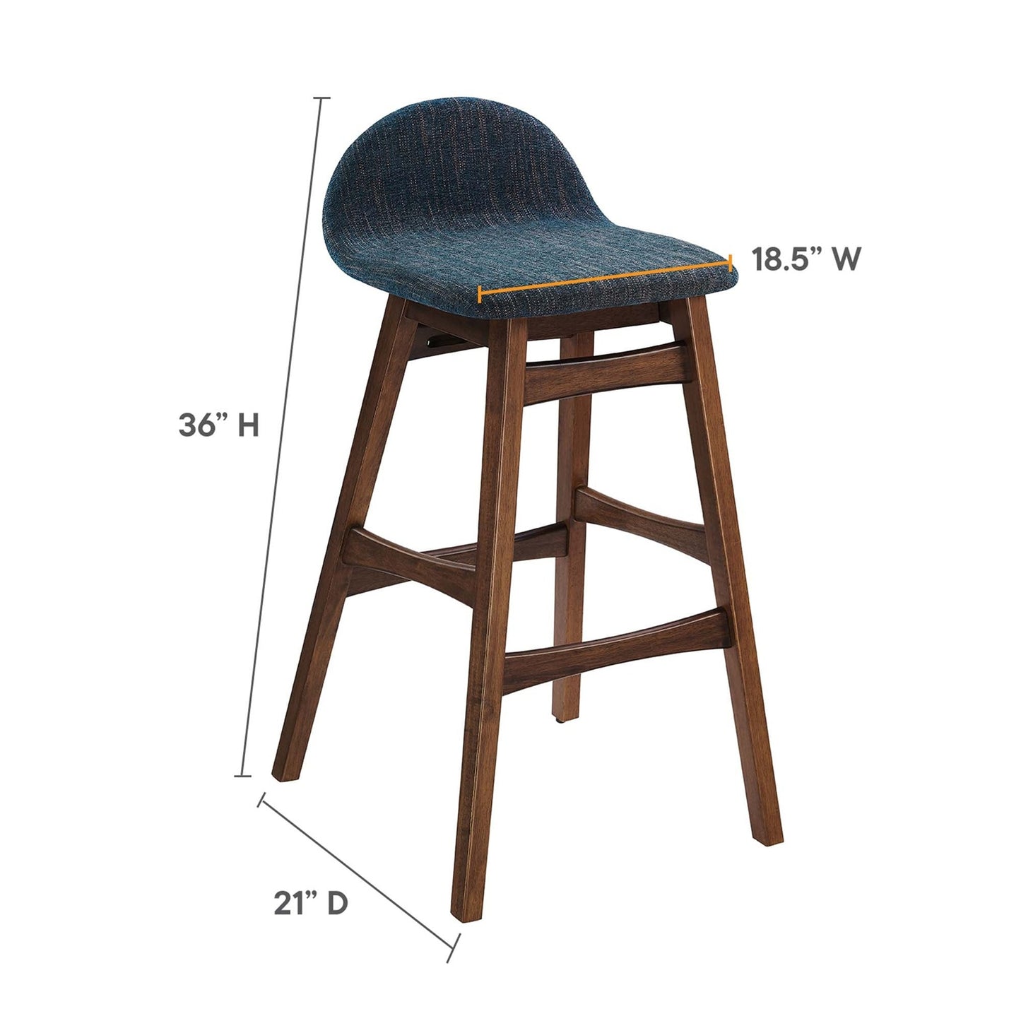 Remy Fabric Bar Stool, Navy