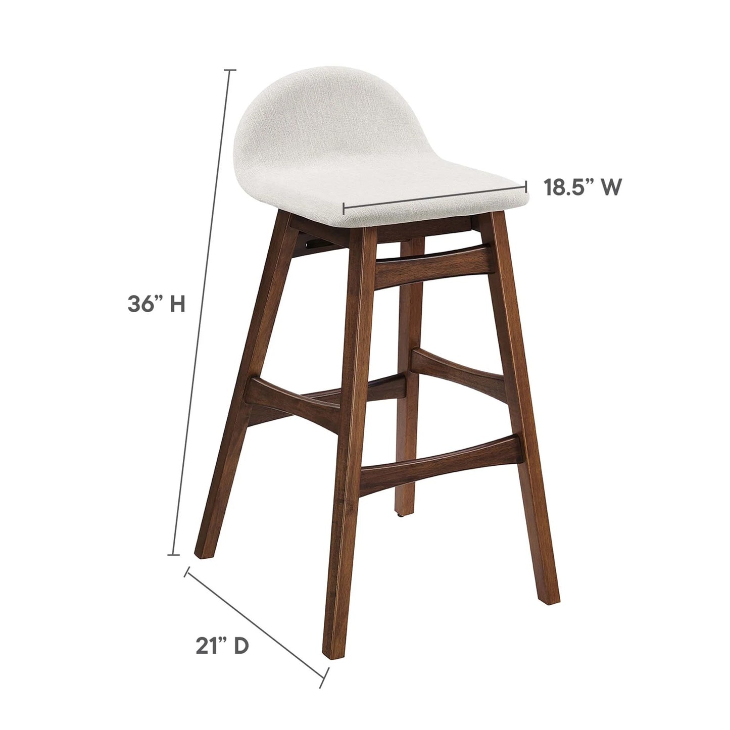 Remy Fabric Bar Stool, Ivory