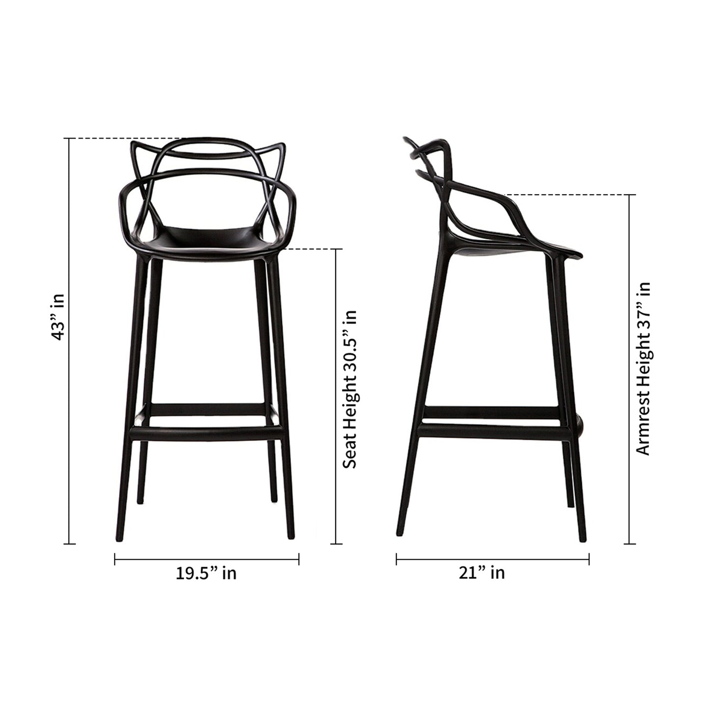 Master Bar Stool, Black