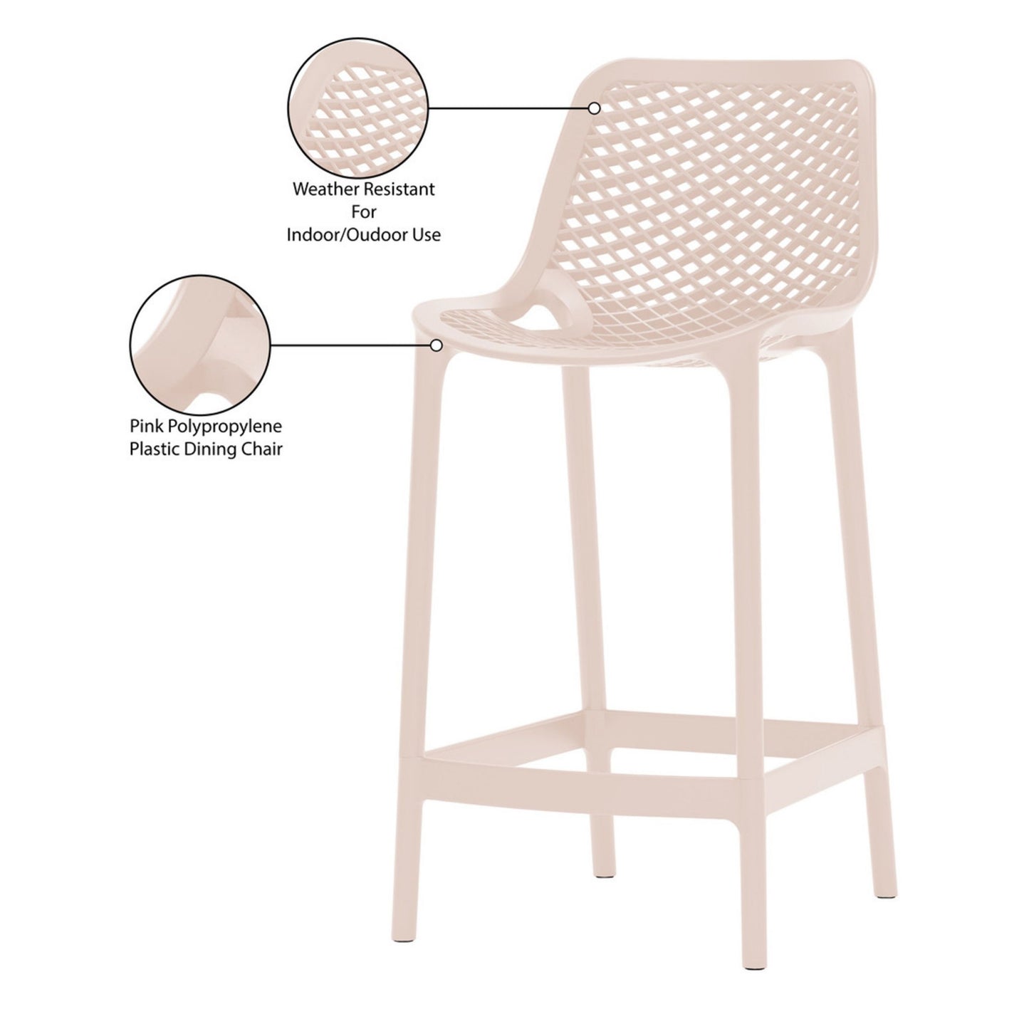 Nami Bar Stool, Pink