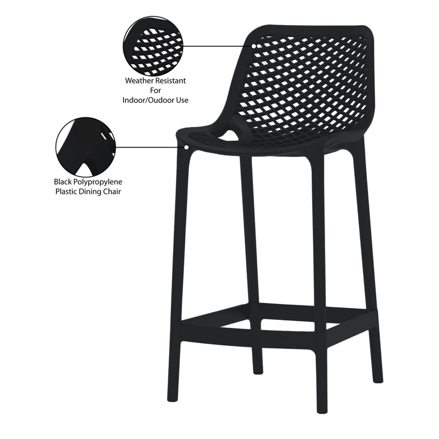 Nami Bar Stool, Black