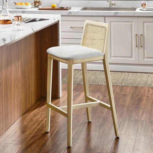 Mona Fabric Bar Stool, Natural