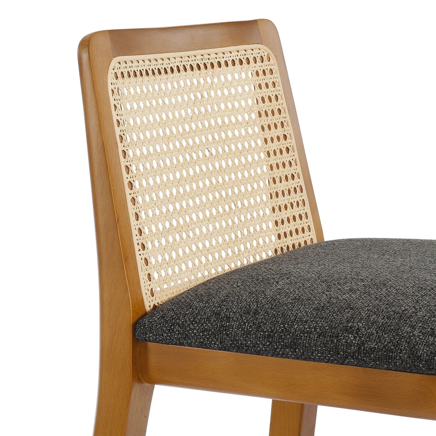 Mona Fabric Bar Stool, Walnut