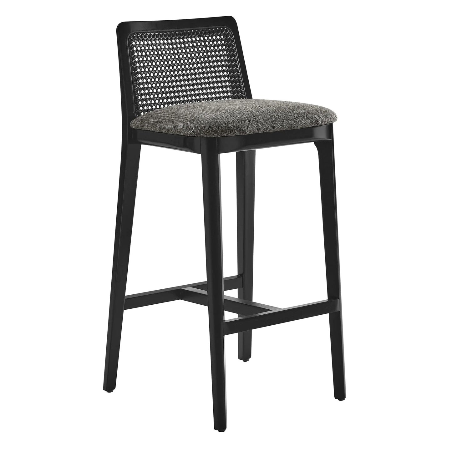 Mona Fabric Bar Stool, Black