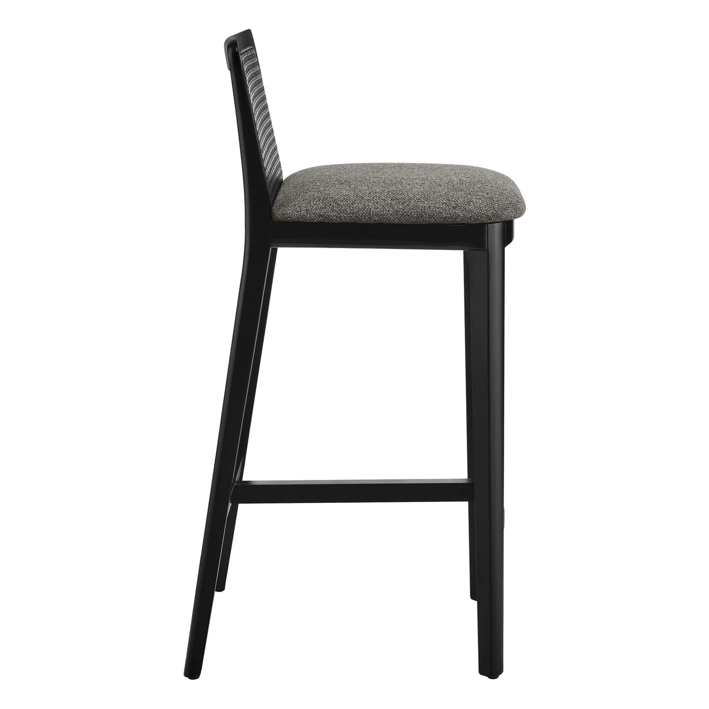 Mona Fabric Bar Stool, Black