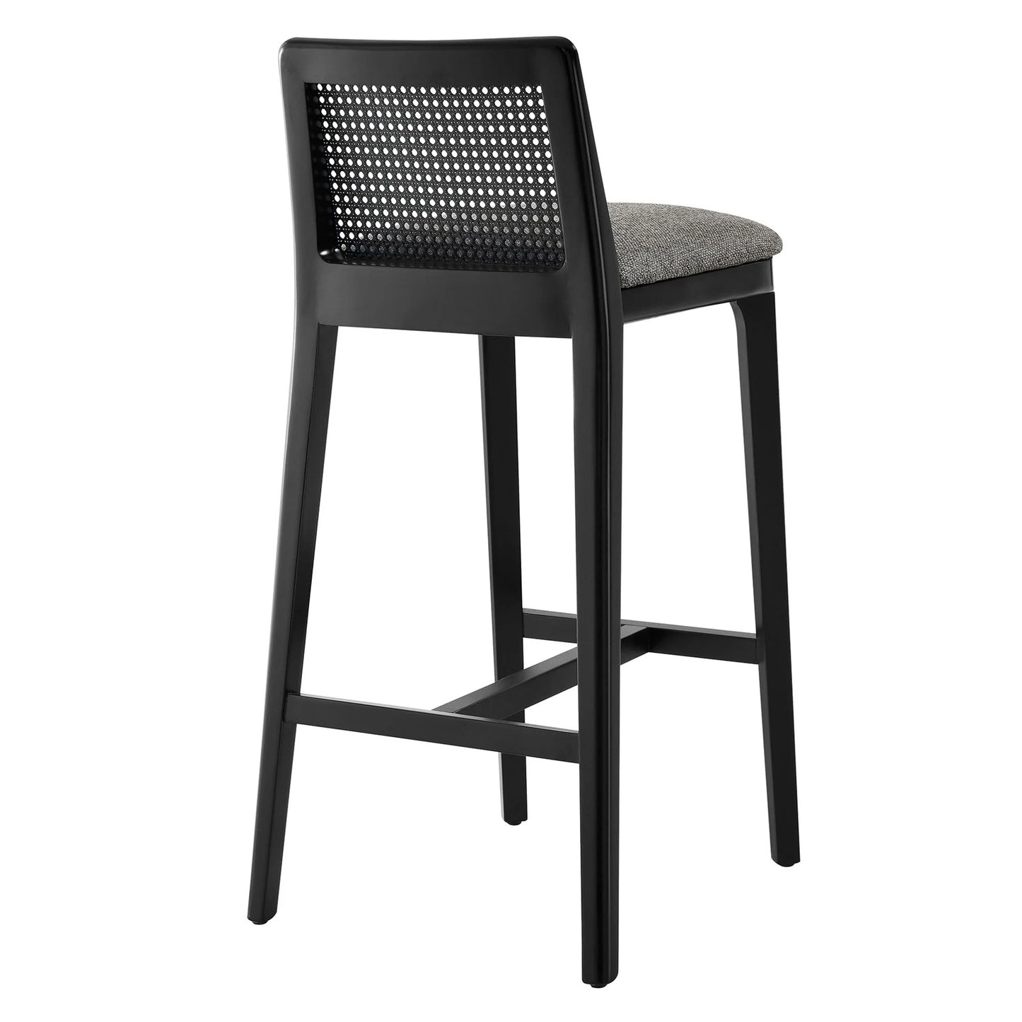 Mona Fabric Bar Stool, Black