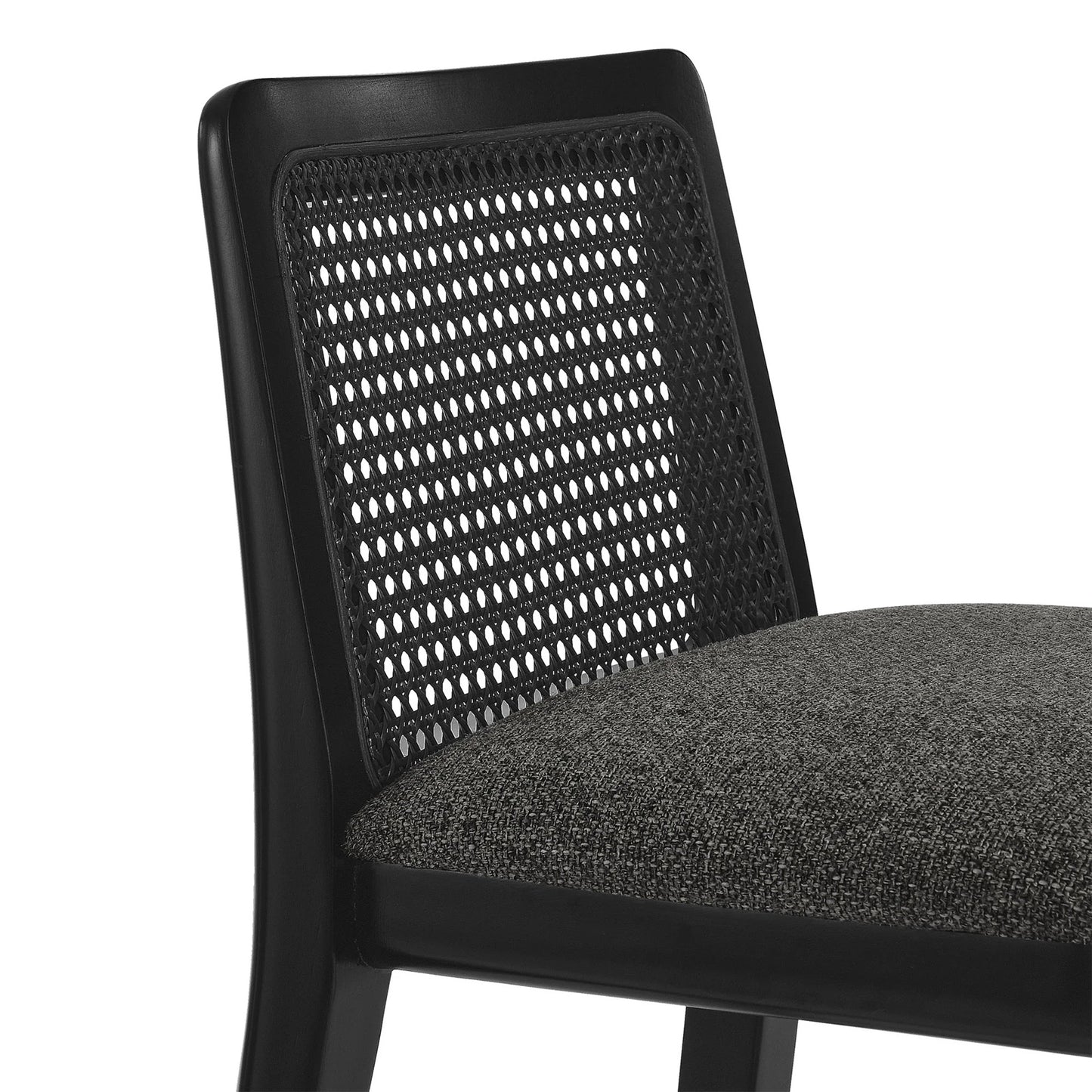 Mona Fabric Bar Stool, Black
