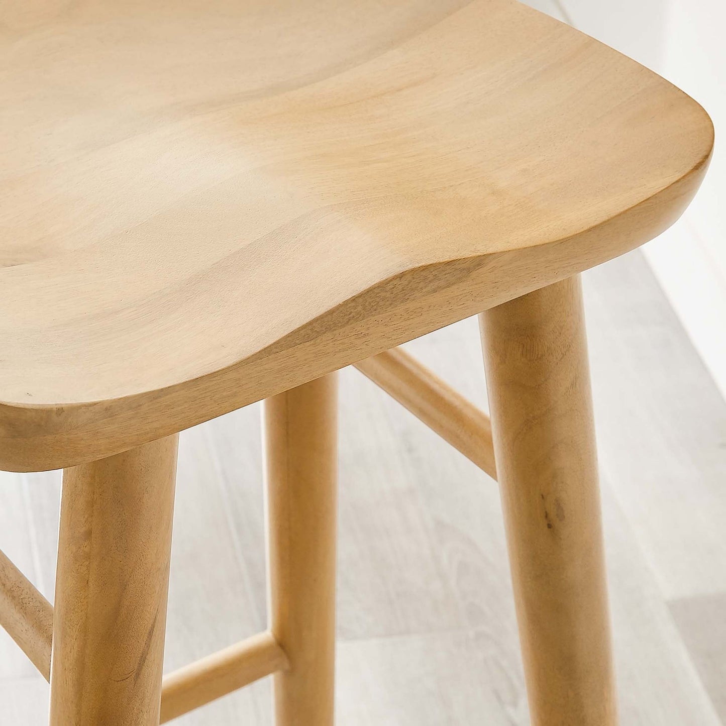 Luca Wooden Bar Stool, Natural