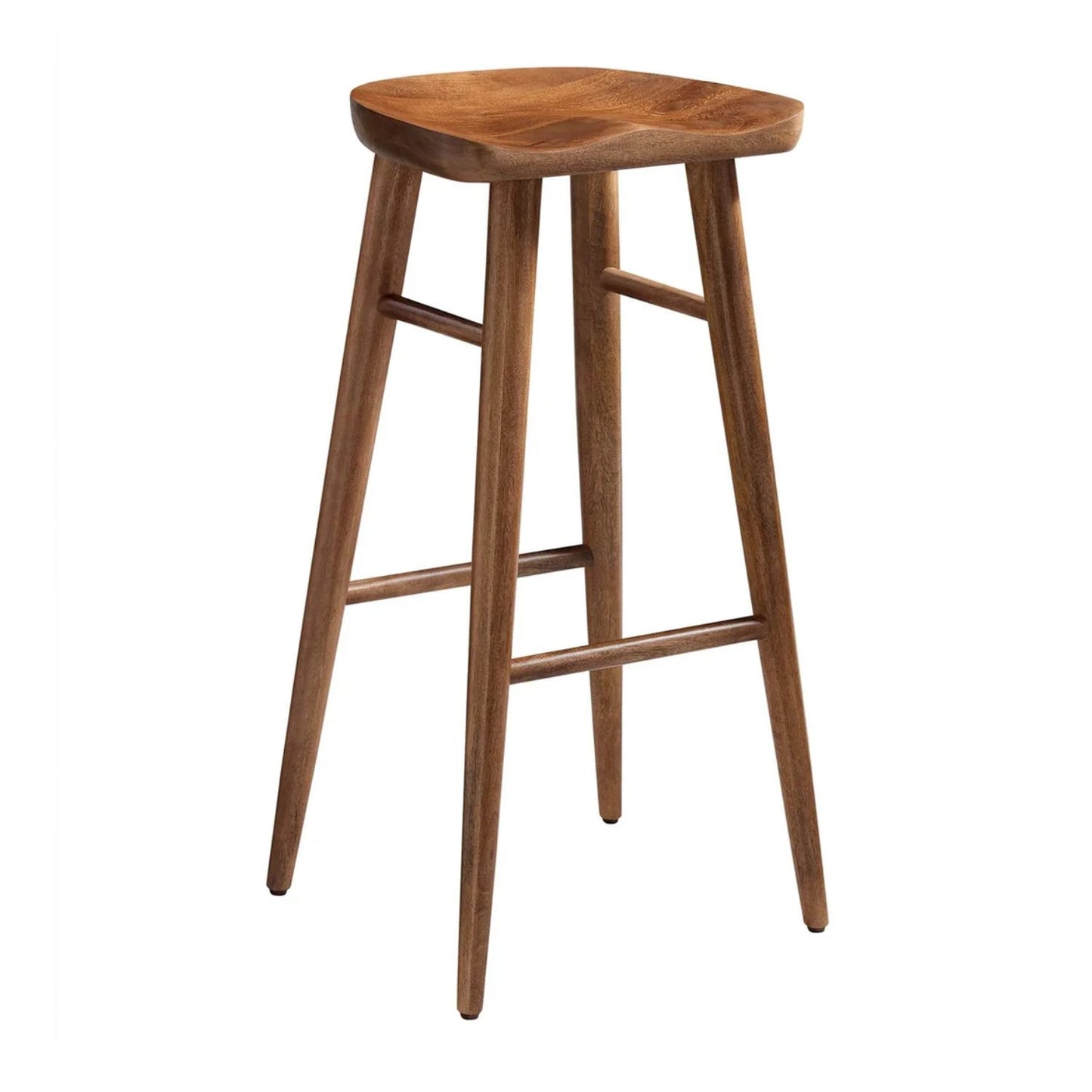 Luca Wooden Bar Stool, Walnut