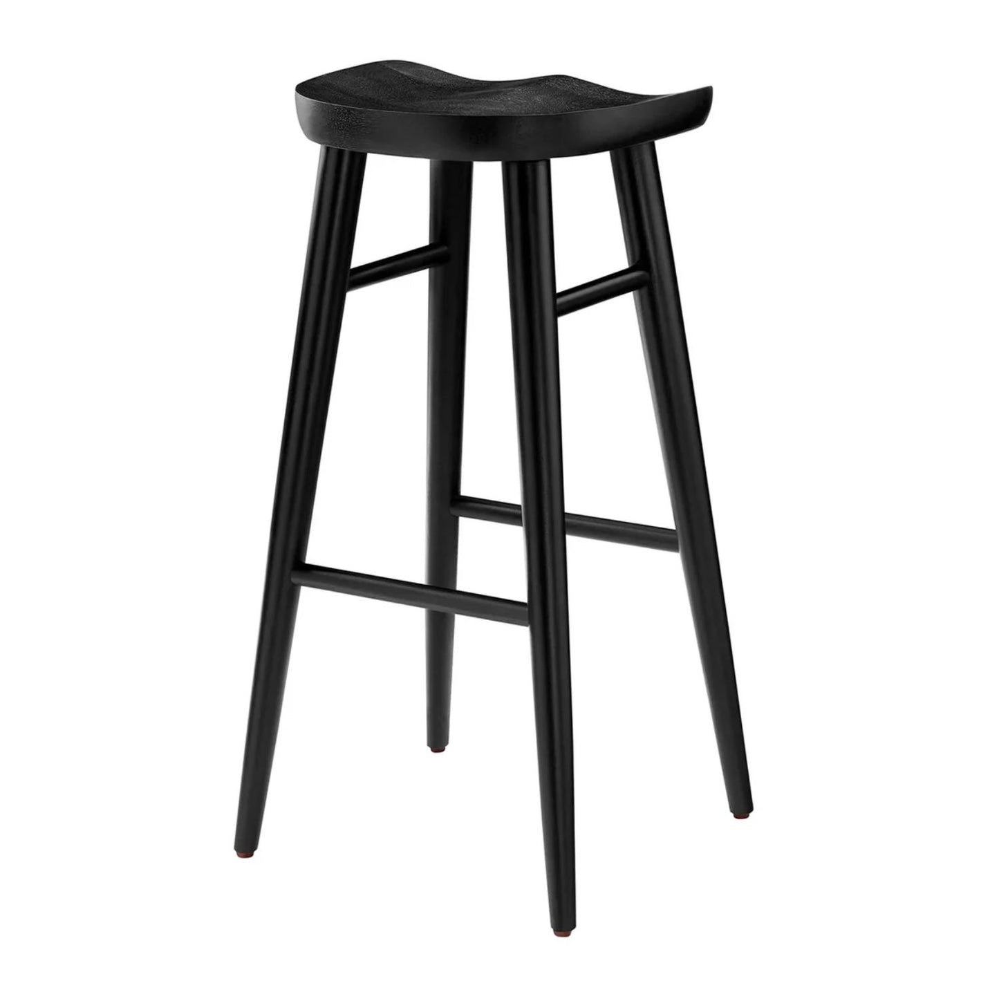 Luca Wooden Bar Stool, Black