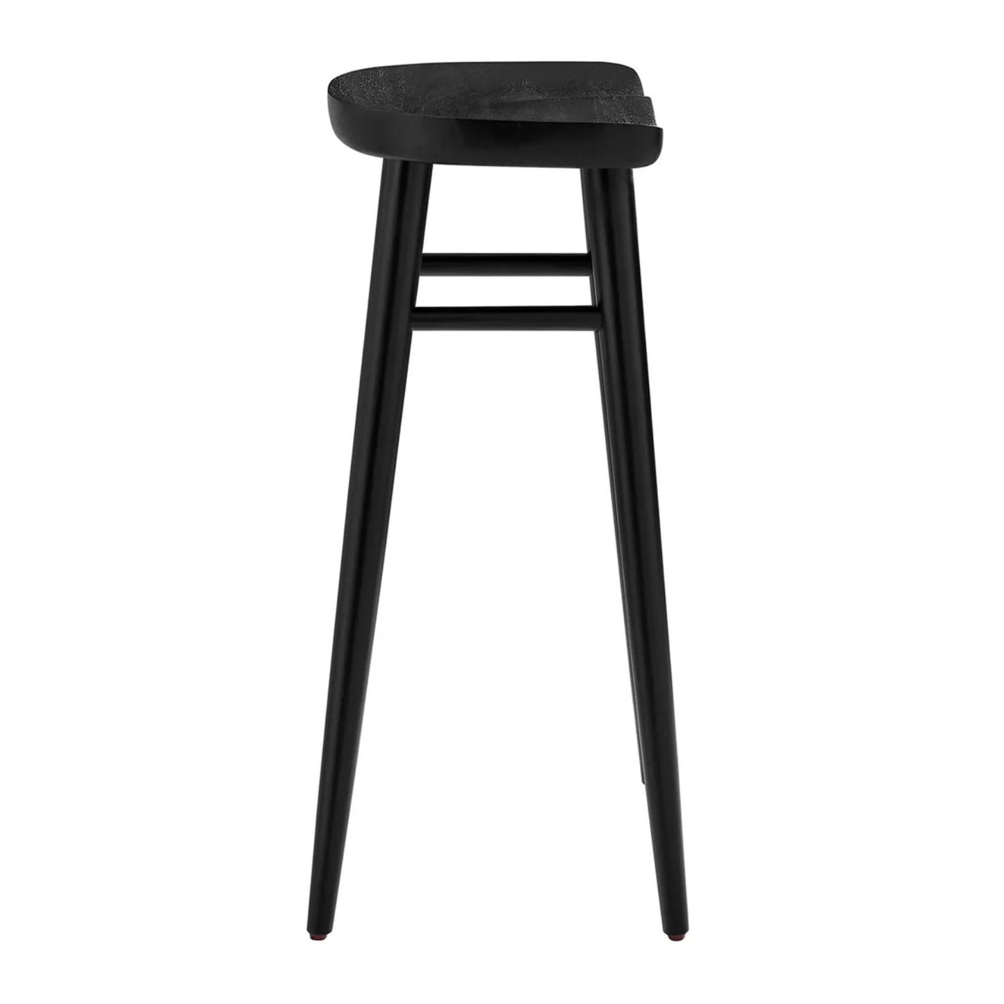 Luca Wooden Bar Stool, Black