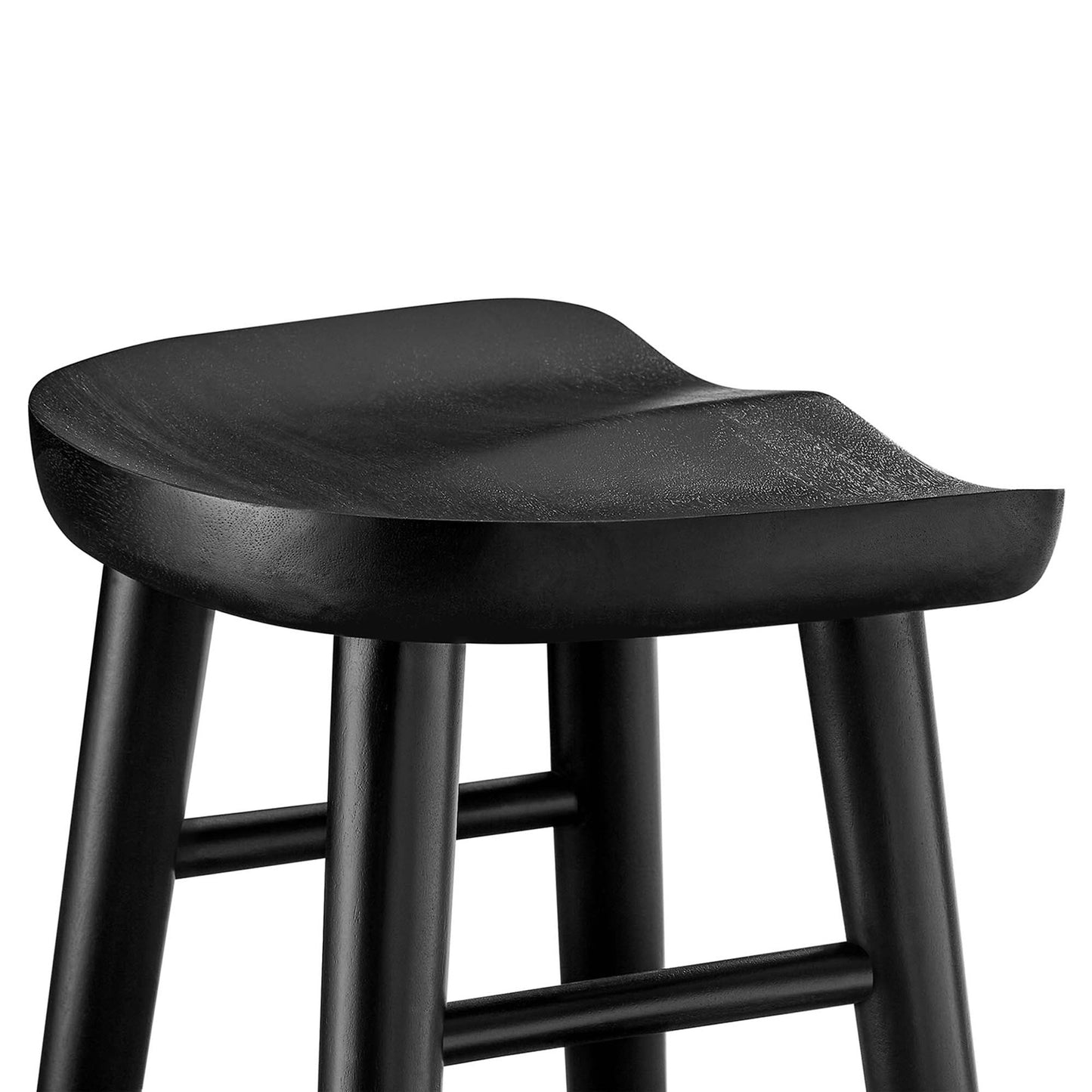 Luca Wooden Bar Stool, Black