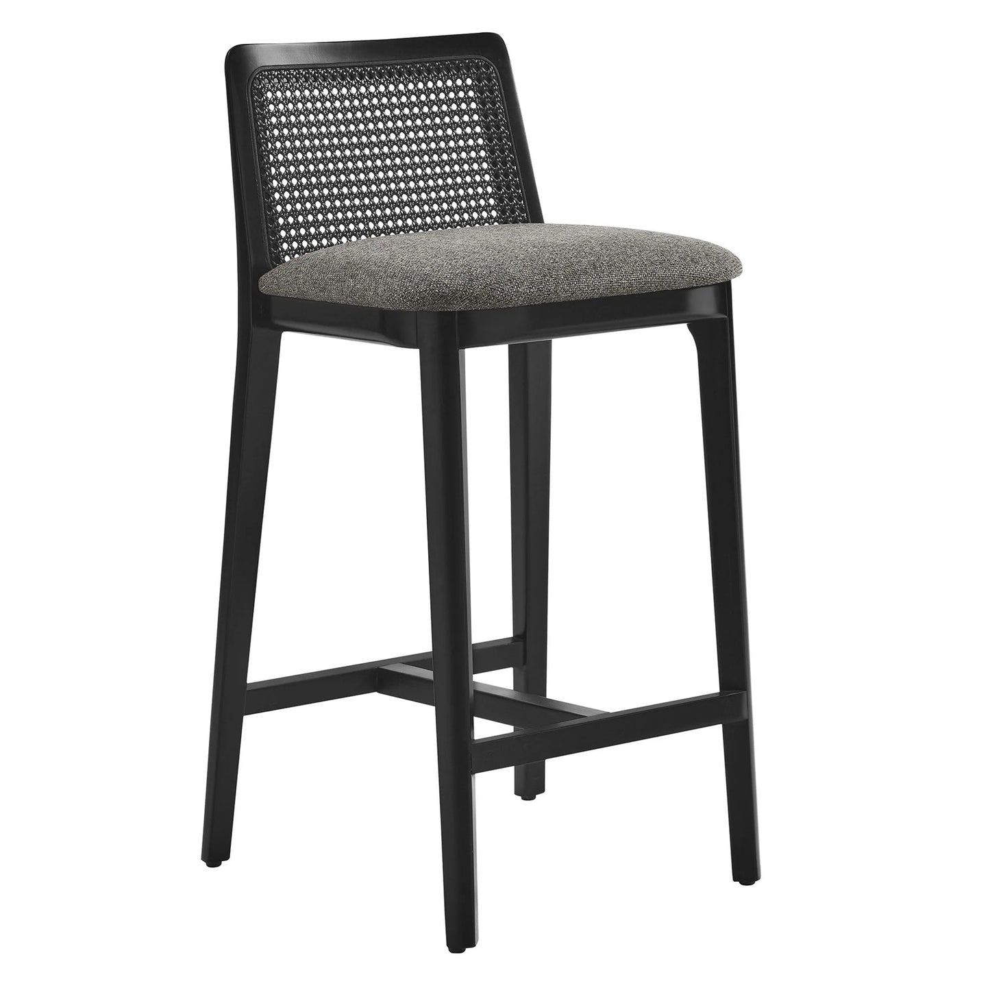 Mona Fabric Counter Stool, Black