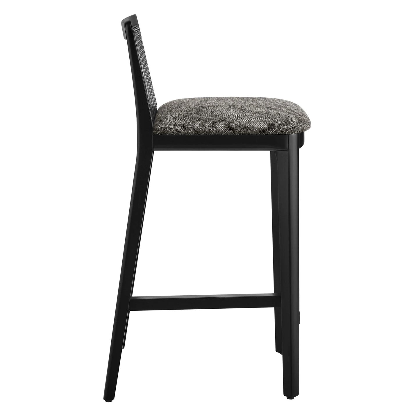 Mona Fabric Counter Stool, Black