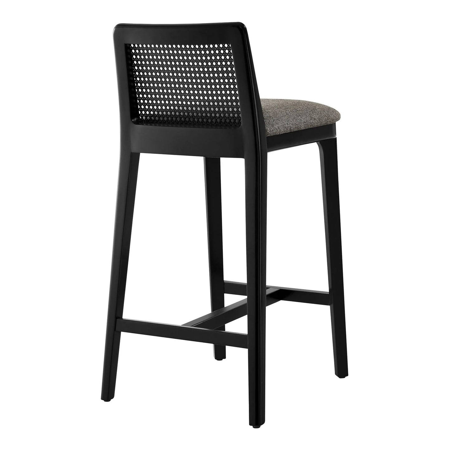 Mona Fabric Counter Stool, Black