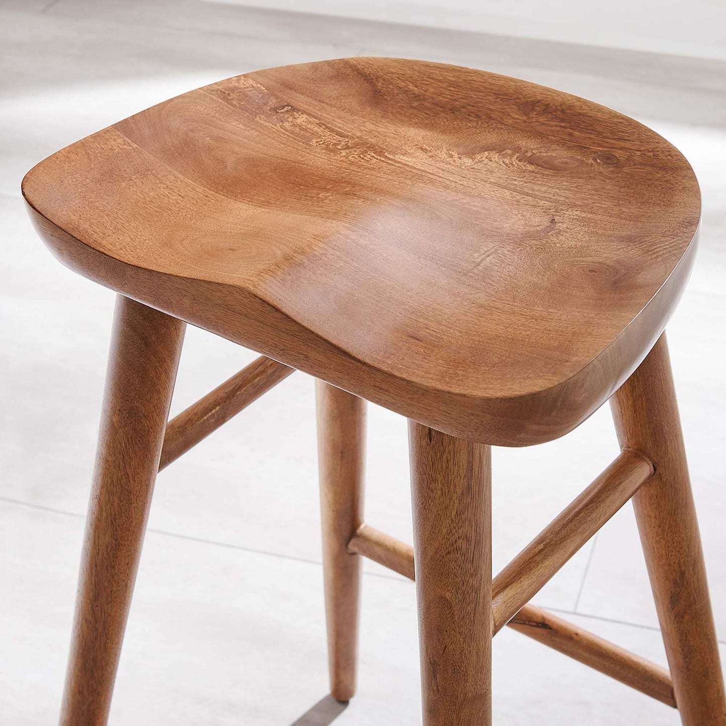 Luca Wooden Counter Stool, Walnut