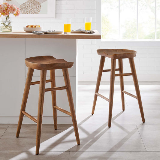 Luca Wooden Counter Stool, Walnut