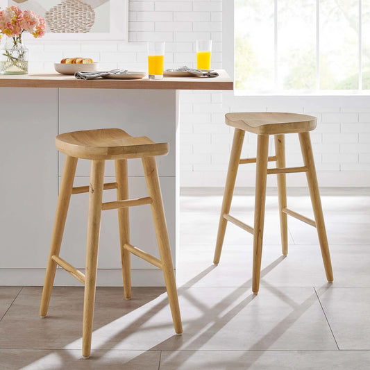 Luca Wooden Counter Stool, Natural