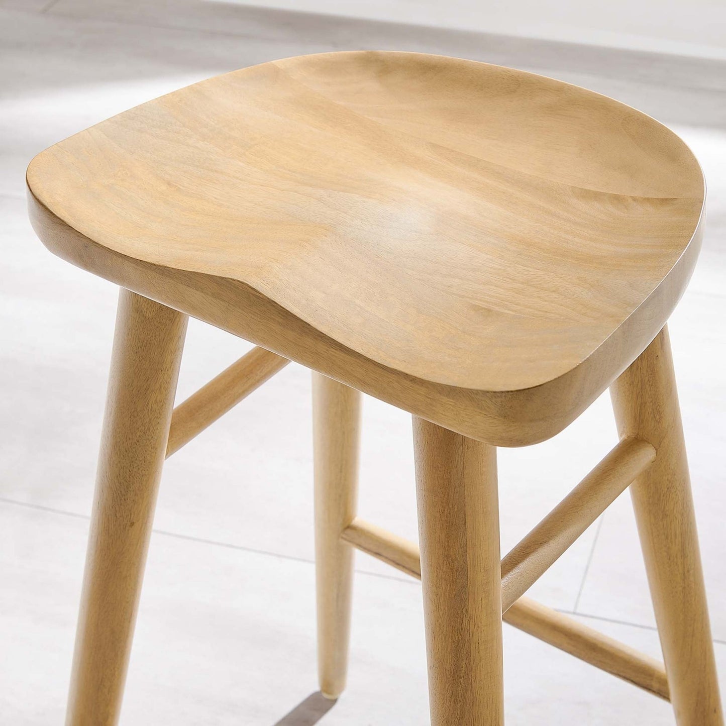 Luca Wooden Counter Stool, Natural