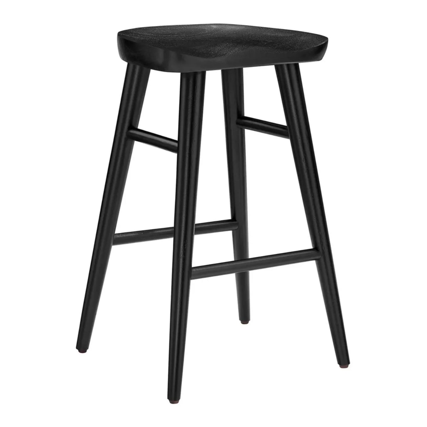 Luca Wooden Counter Stool, Black