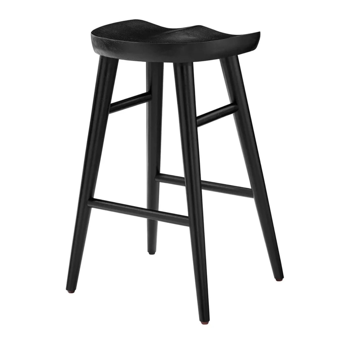 Luca Wooden Counter Stool, Black