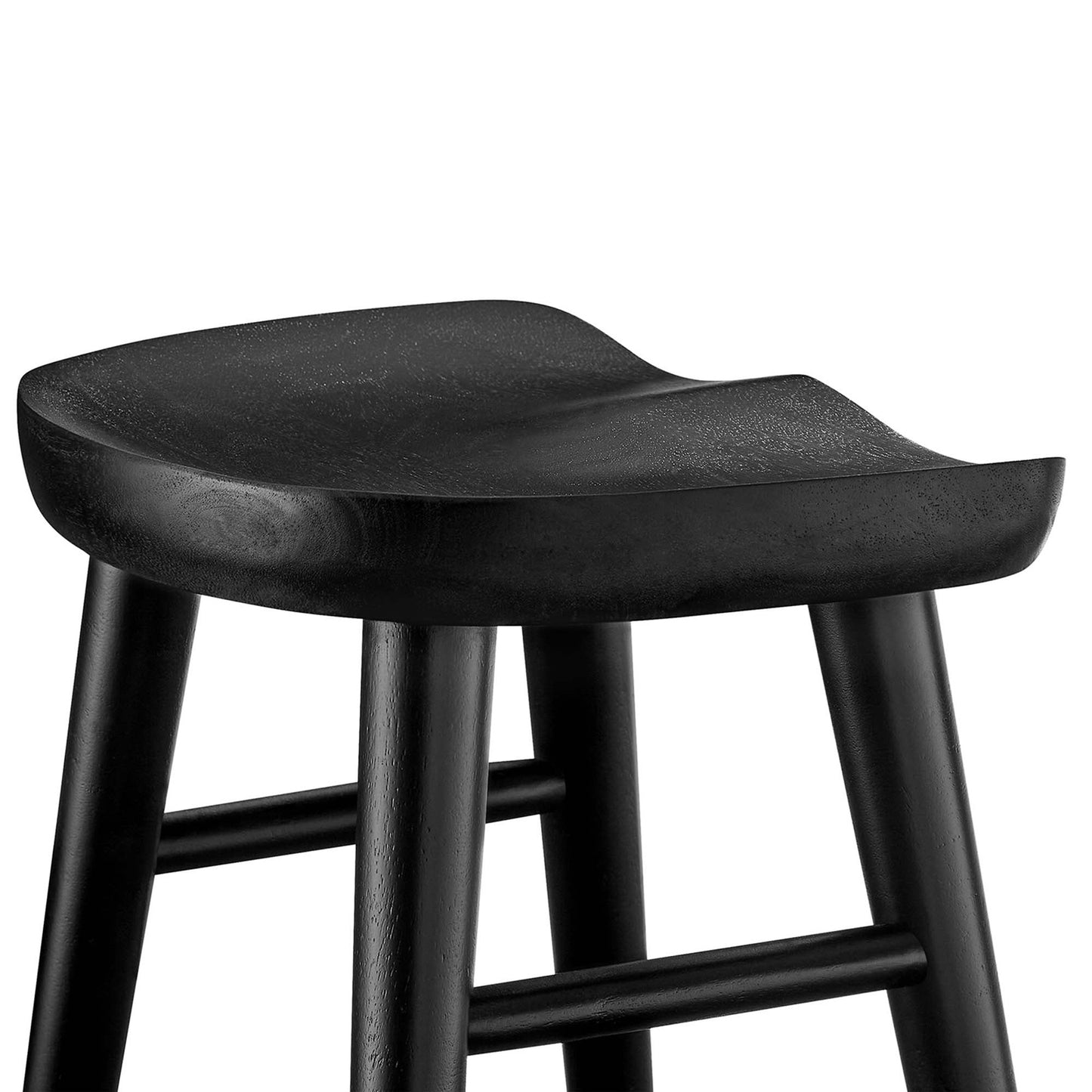 Luca Wooden Counter Stool, Black