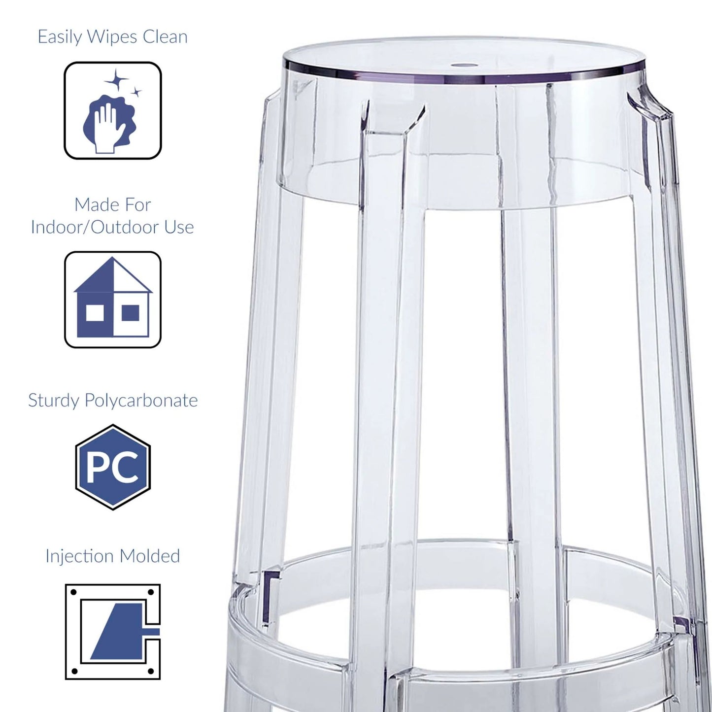 Ghost Counter Stool, Clear