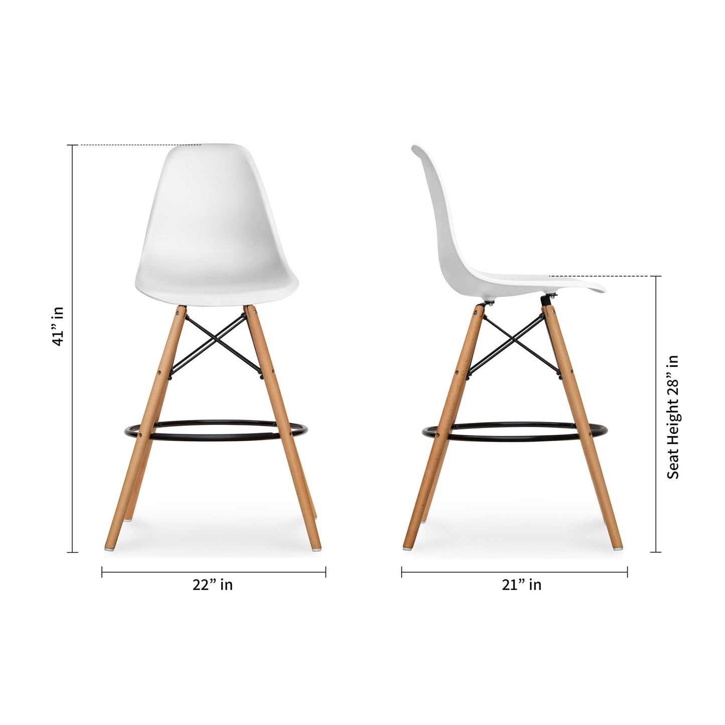 Eiffel Counter Stool, White