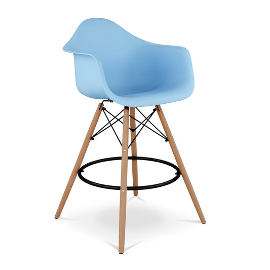 Eiffel Counter Stool With Arms, Blue