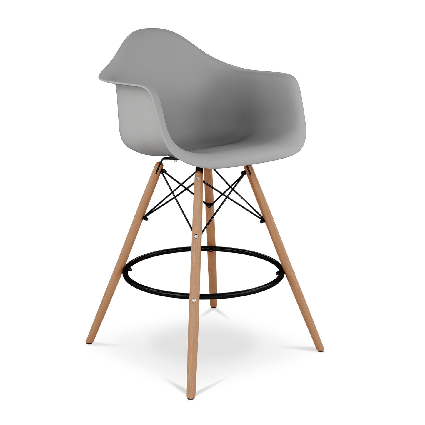 Eiffel Counter Stool With Arms, Gray