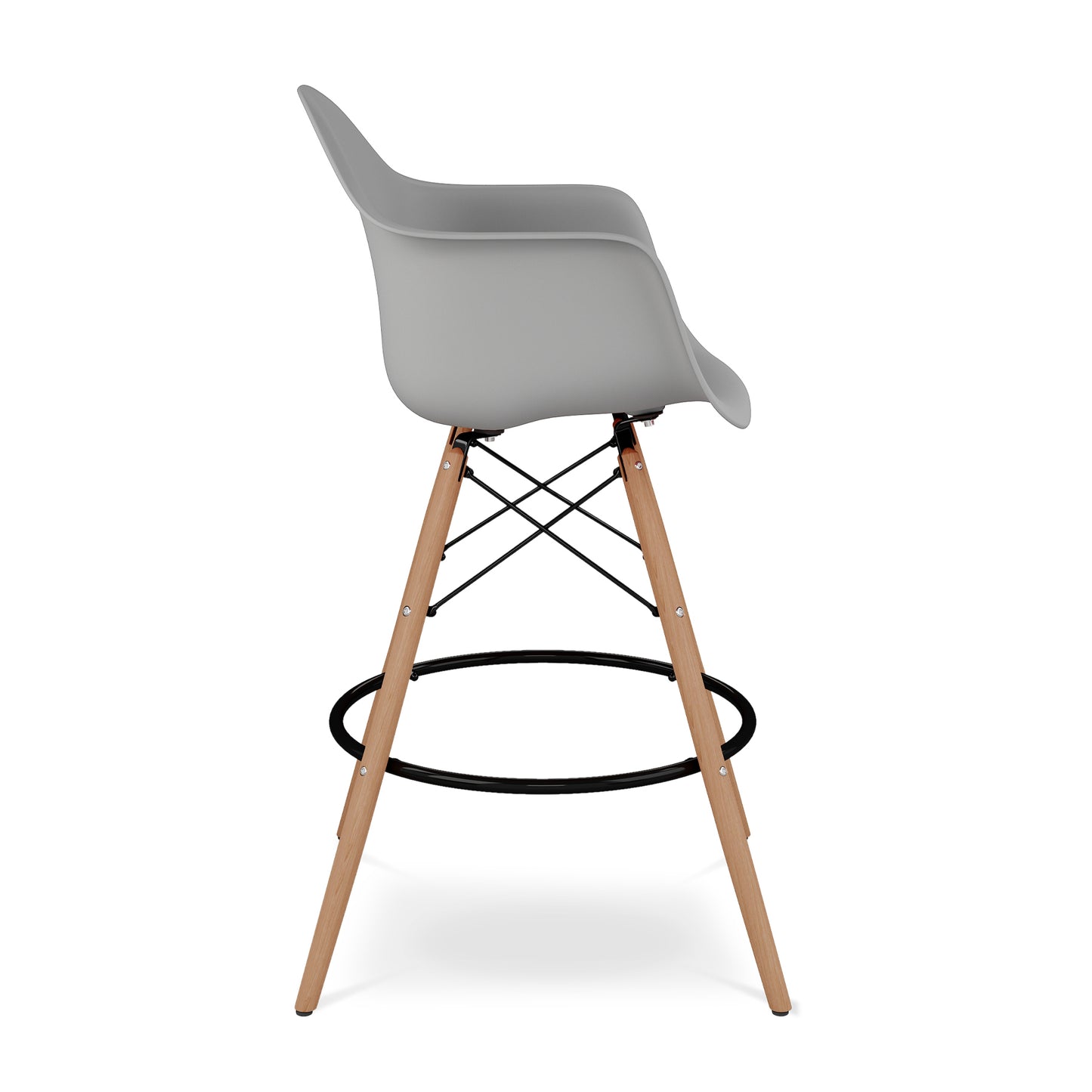 Eiffel Counter Stool With Arms, Gray