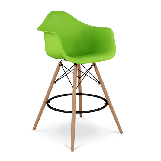 Eiffel Counter Stool With Arms, Green