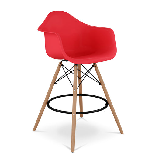 Eiffel Counter Stool With Arms, Red