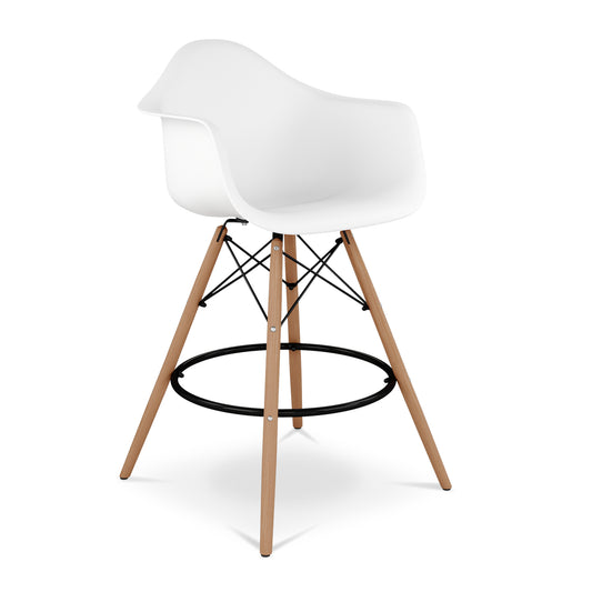 Eiffel Counter Stool With Arms, White