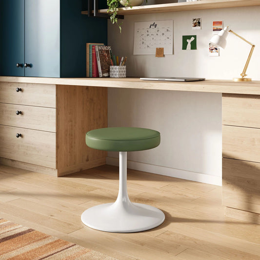 Rose Stool, Green Leather