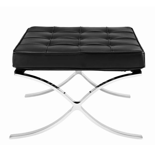 Pavilion Stool, Black Italian Leather