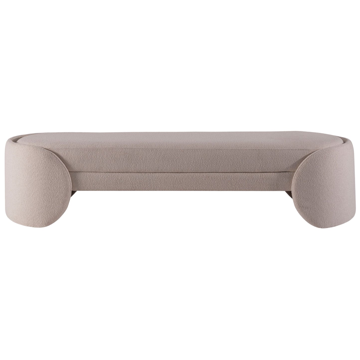 Rio Boucle Bench with textured upholstery and clean silhouette