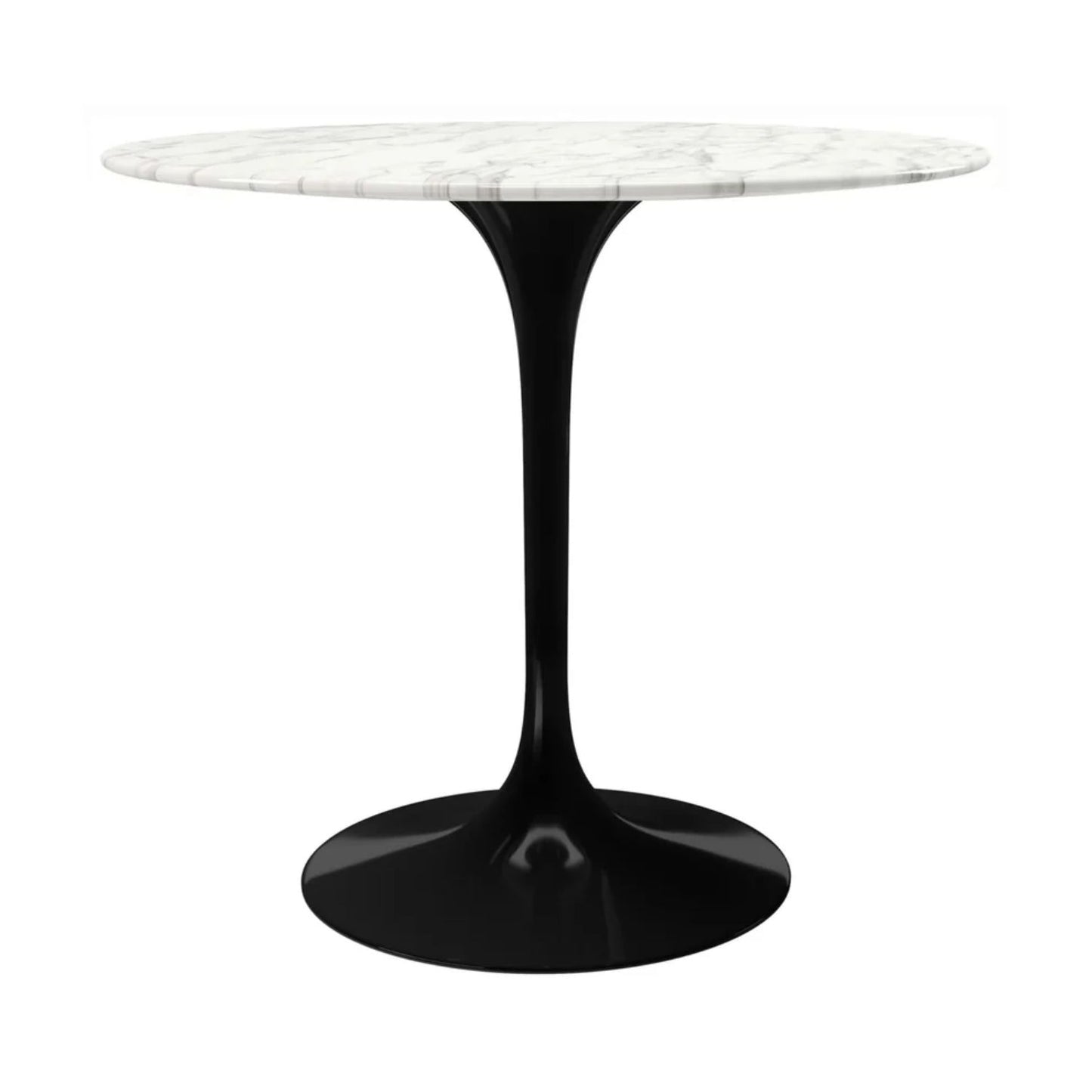 Tulip Marble Dining Table - 32" Round, Black Base