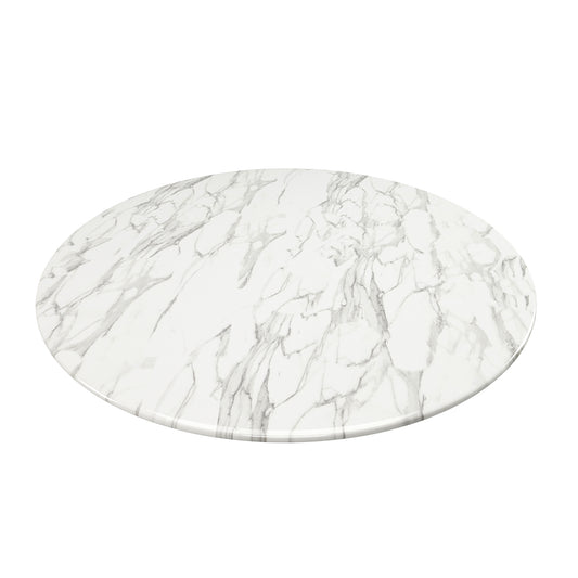 Tulip Marble Dining Table - 32" Round, Black Base