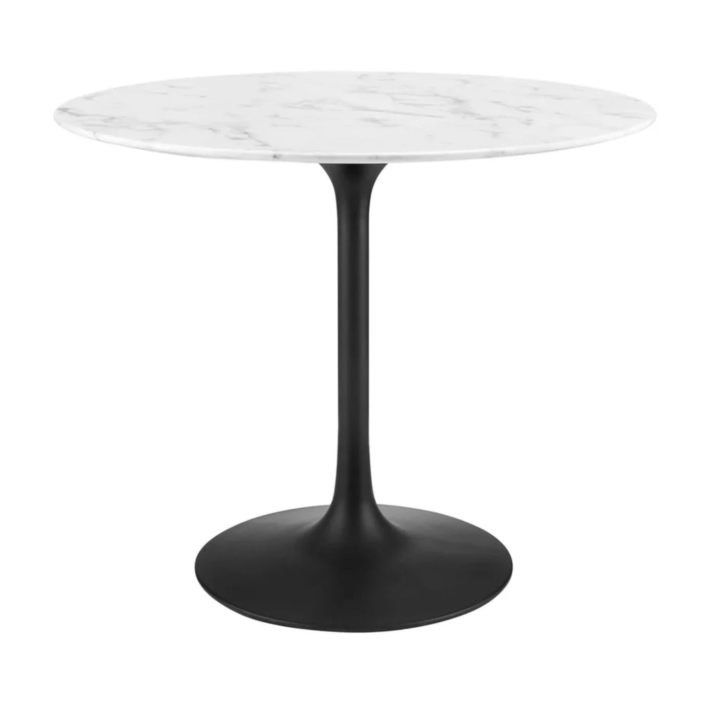 Tulip Marble Dining Table - 36" Round, Black Base