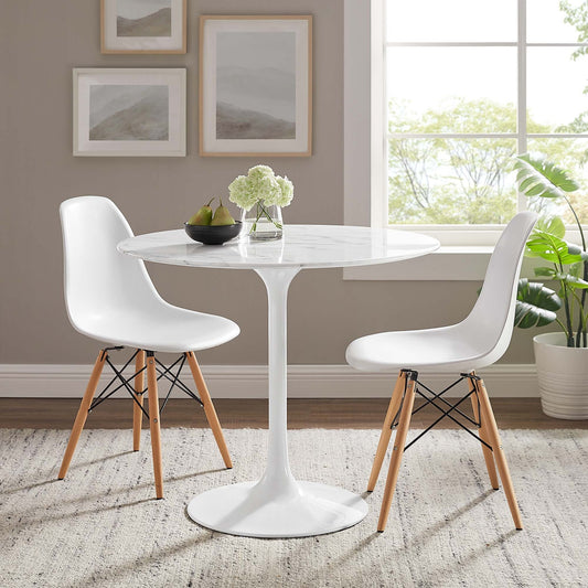 Tulip Marble Dining Table - 36" Round White