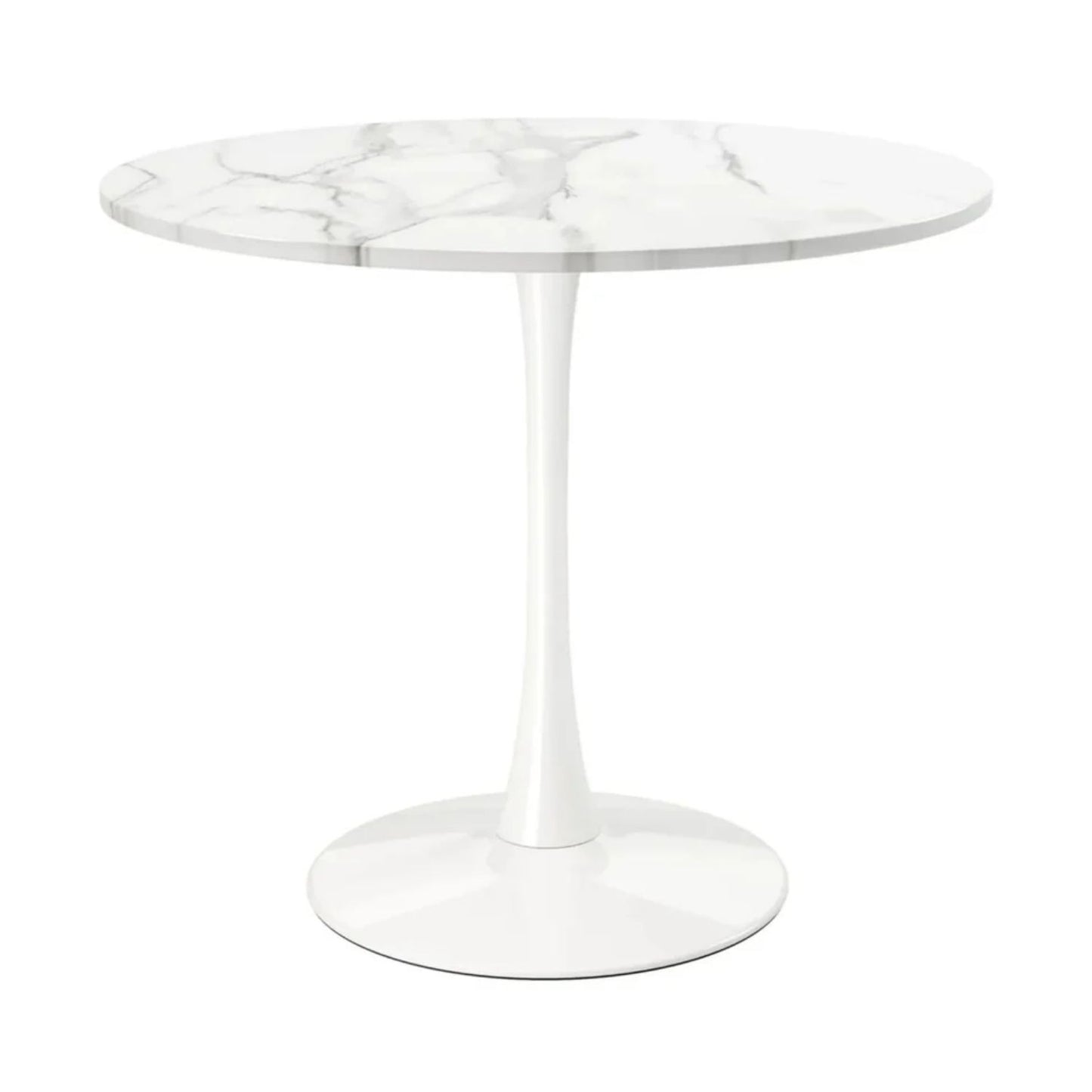 Tulip Wood Top Dining Table 36" Round - Marble Finish