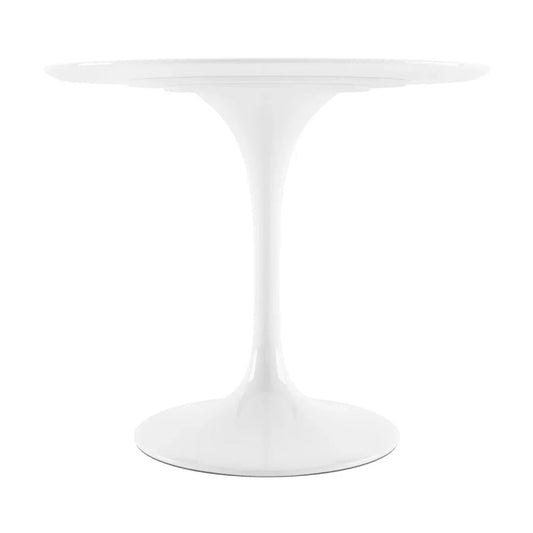 Tulip Fiberglass Dining Table, 36" Round White