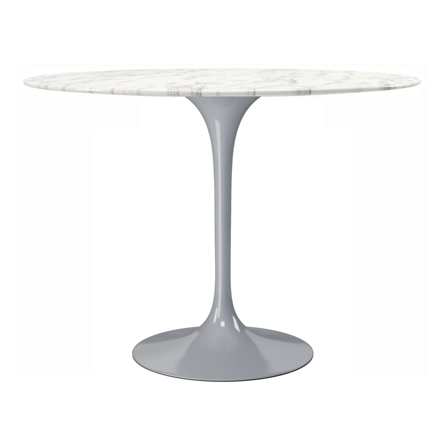 Tulip Marble Dining Table - 40" Round, Gray Base