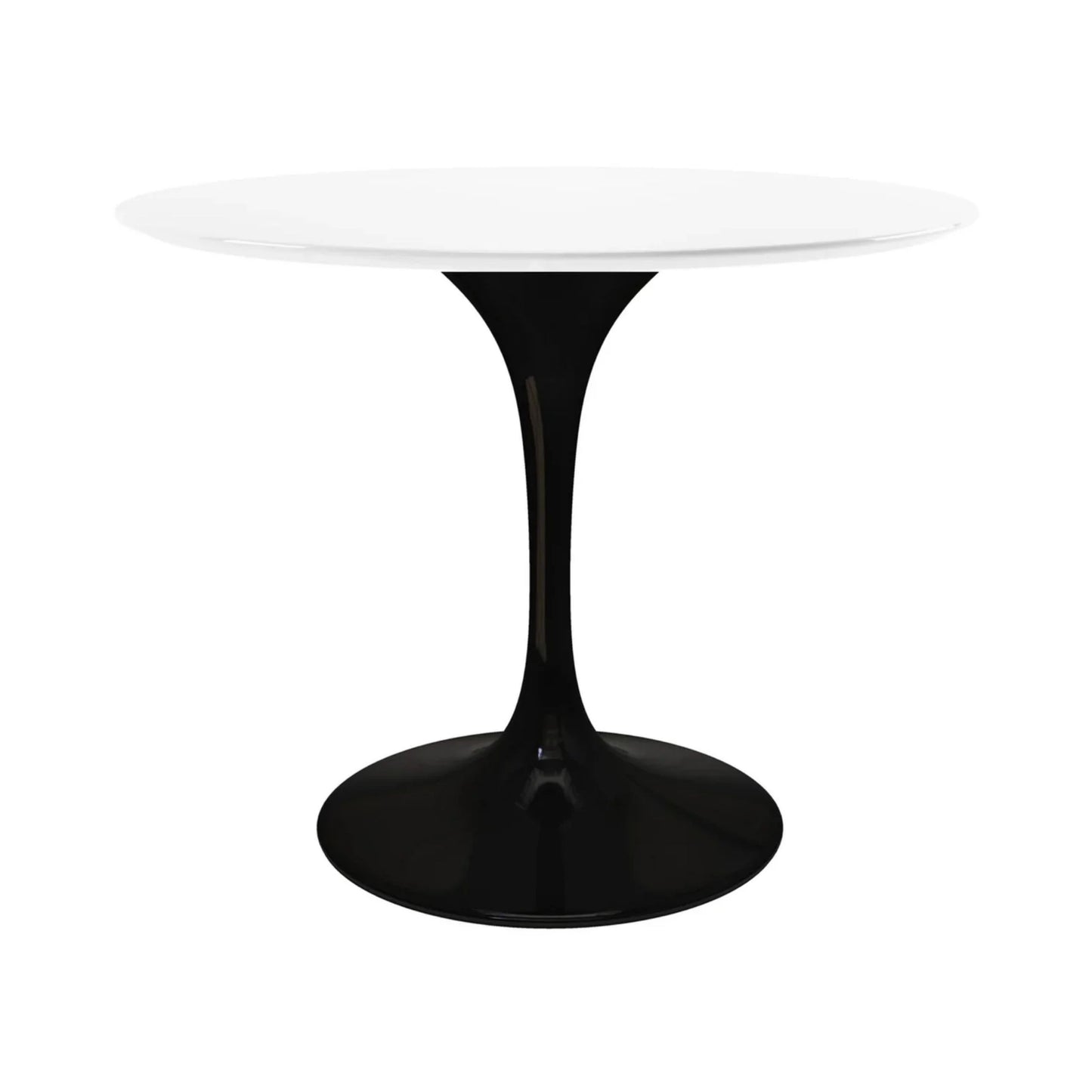 Tulip Fiberglass Dining Table, 42" Round Black Base