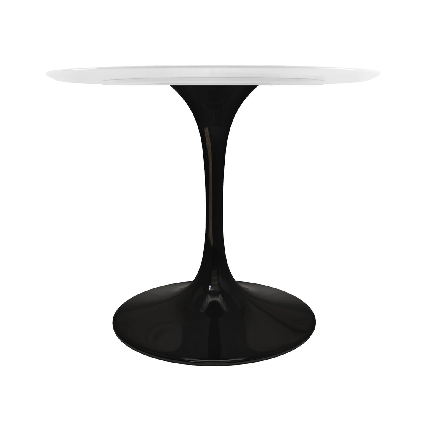 Tulip Fiberglass Dining Table, 42" Round Black Base