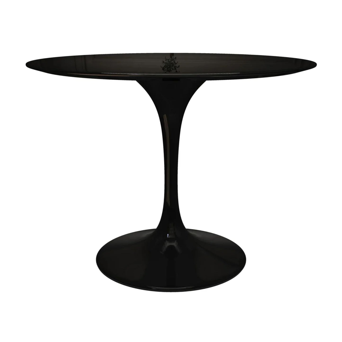 Tulip Fiberglass Dining Table, 42" Round Black