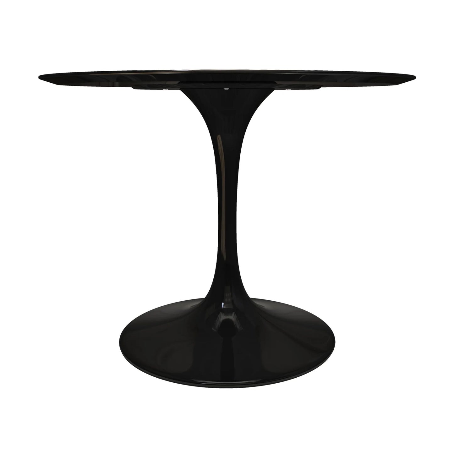 Tulip Fiberglass Dining Table, 42" Round Black